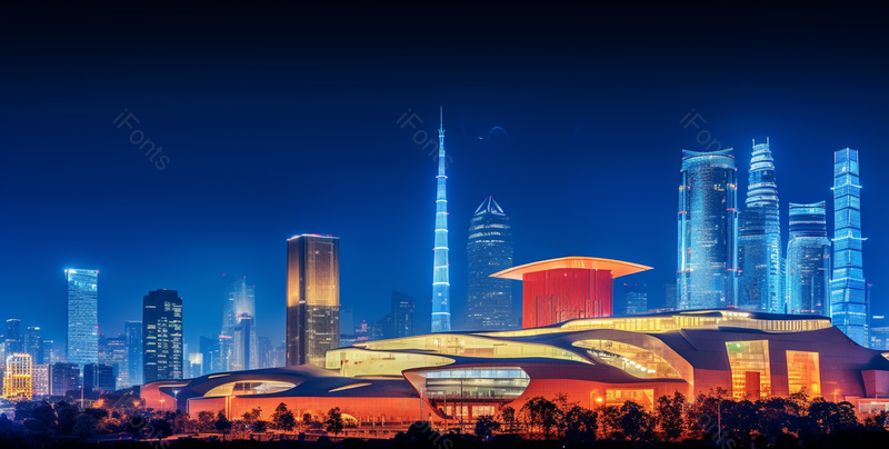 夜景深圳科技城市建筑高楼大厦繁荣昌盛灯光秀摄影图,高清,摄影图,摄影图片,图片大全,摄影图免费下载